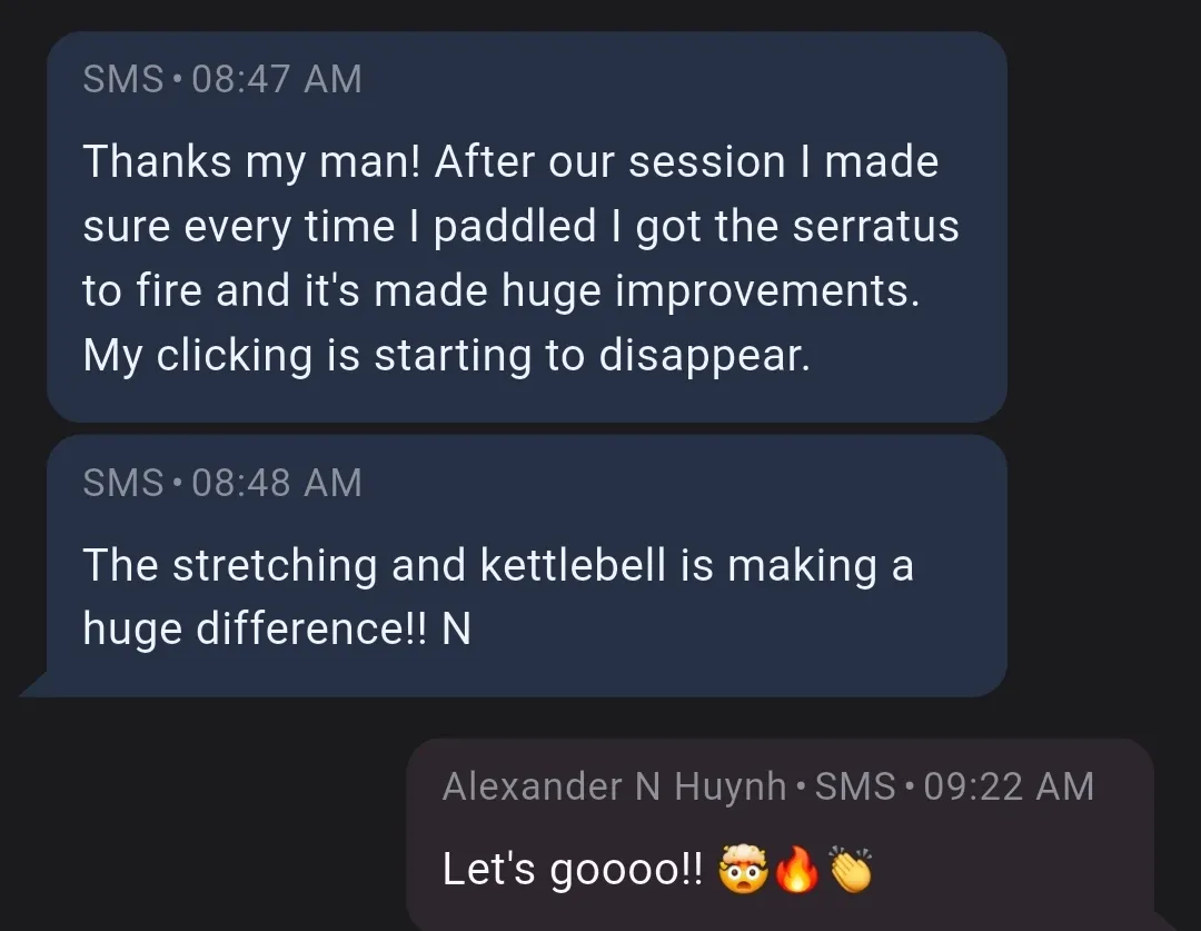 Member testimonial from training app