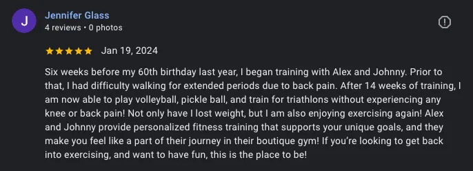 Google Review from Jennifer Glass